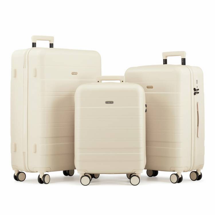 VonHaus 3-piece hard shell luggage set cream - British product