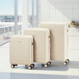 VonHaus 3-piece hard shell luggage set cream - British product