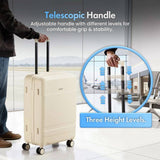 VonHaus 3-piece hard shell luggage set cream - British product