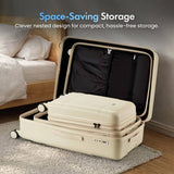 VonHaus 3-piece hard shell luggage set cream - British product