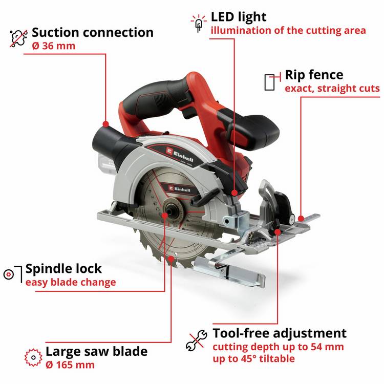 Einhell cordless circular saw TE-CS 165mm, imported from the UK