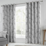 Fusion grey palm eyelet curtains British brand