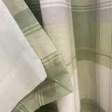 Fusion Balmoral check eyelet curtains in green 117x137cm, imported from the UK