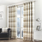 Argos Fusion Balmoral Check Eyelet Curtains - Natural - 117x137cm- Buy online at McGrocer