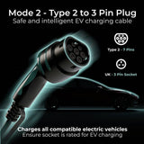 Masterplug Mode 2 EV charging cable 15m (British brand)