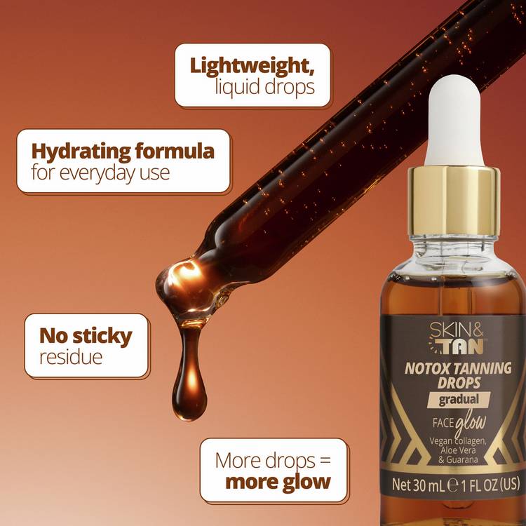 Skin and Tan face tanning drops 30ml, imported from the UK