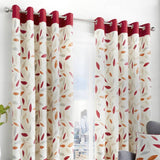 Argos Fusion Beechwood Leaf Eyelet Curtains - Red - 117x137cm- Buy online at McGrocer