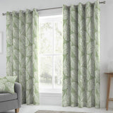 Argos Fusion Matteo Palm Leaf Eyelet Curtains Green 117x137cm- Buy online at McGrocer