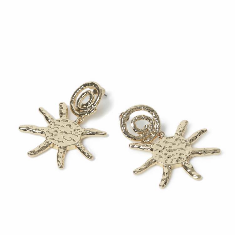 Freedom gold tone drop earrings 40mm - British product