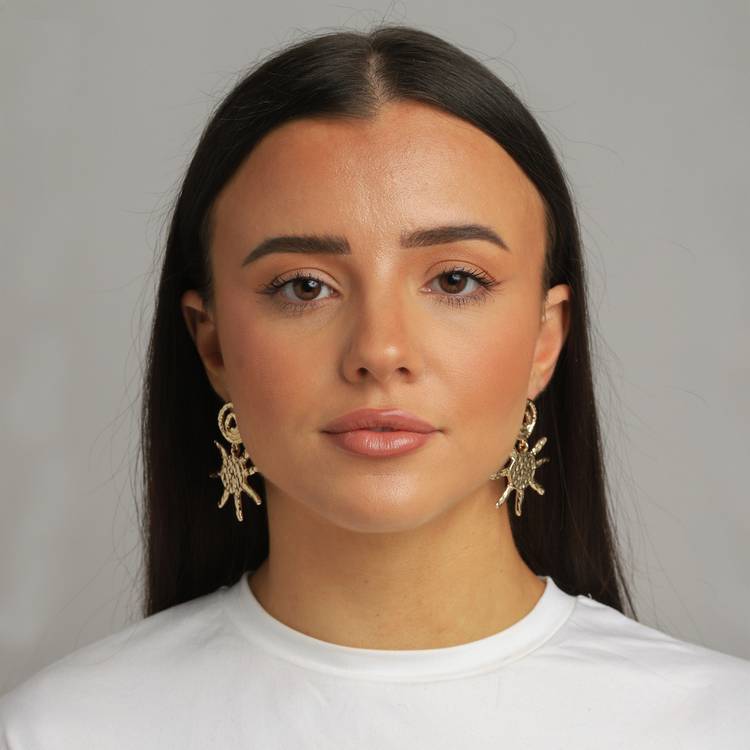 Freedom gold tone drop earrings 40mm - British product