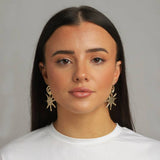 Freedom gold tone drop earrings 40mm - British product
