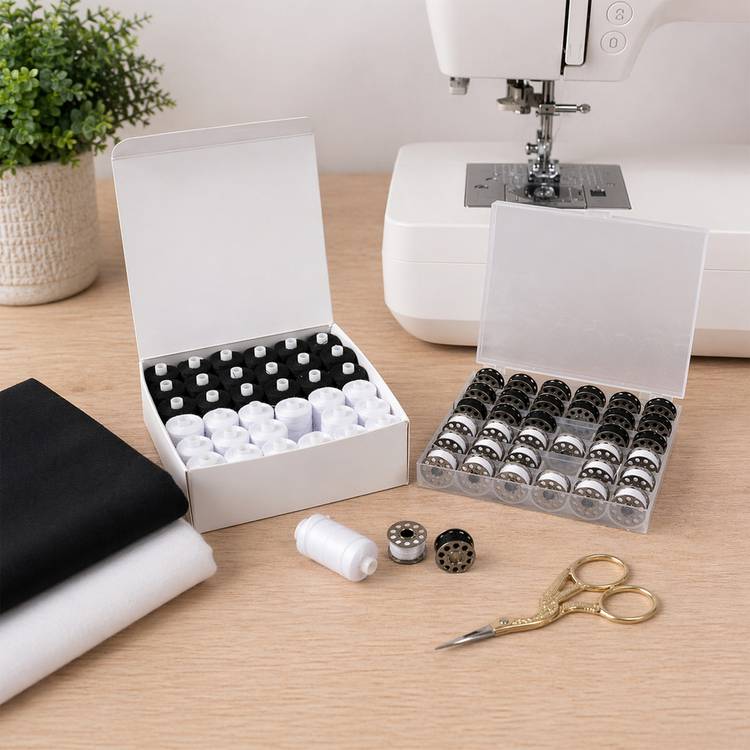 Trimits thread set black and white 36-spool, UK version