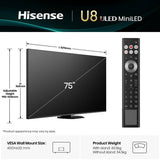 Hisense 75U8QTUK MiniLED 4K TV 75 inch - British product