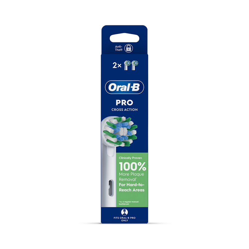 Oral-B Pro Cross Action toothbrush heads 2 count (British brand)