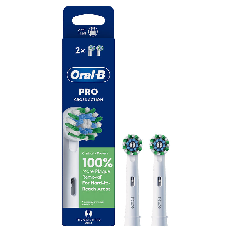 Oral-B Pro Cross Action toothbrush heads 2 count (British brand)