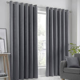Argos Fusion Strata Dim-out Eyelet Curtains Charcoal 117x137cm- Buy online at McGrocer