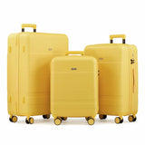 Argos VonHaus 3 Piece 4 Wheel Hard Suitcase Set - Yellow- Buy online at McGrocer