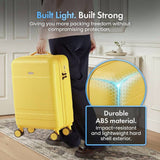 VonHaus 3-piece yellow hard shell suitcase set - British product