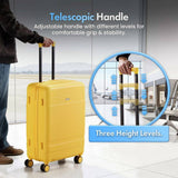 VonHaus 3-piece yellow hard shell suitcase set - British product