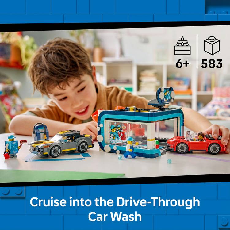 LEGO City Drive-Through Car Wash building set, imported from the UK