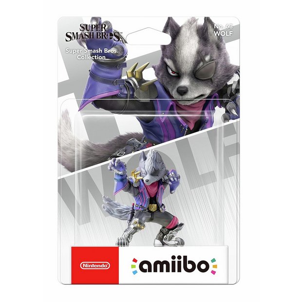 Nintendo Wolf No. 63 amiibo figure, imported from the UK