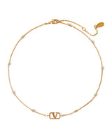 Harrods Valentino Garavani VLogo Crystal-Embellished Necklace- Buy online at McGrocer