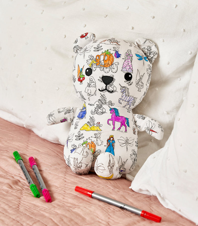 eatsleepdoodle Artie Bear fairytale colour-in bear - British product