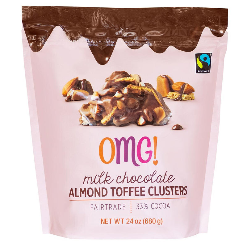 OMG milk chocolate almond toffee clusters 680g, imported from the UK