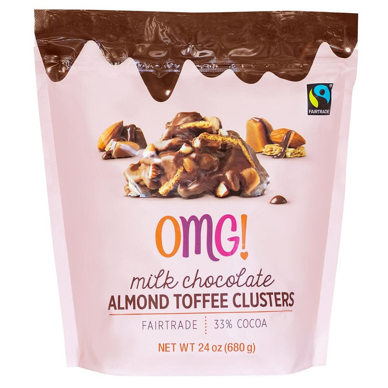 OMG milk chocolate almond toffee clusters 680g, imported from the UK