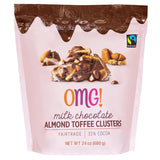 OMG milk chocolate almond toffee clusters 680g, imported from the UK