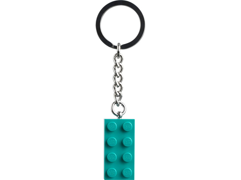 LEGO Brick Keyring Bright Bluish Green 8cm long - British product
