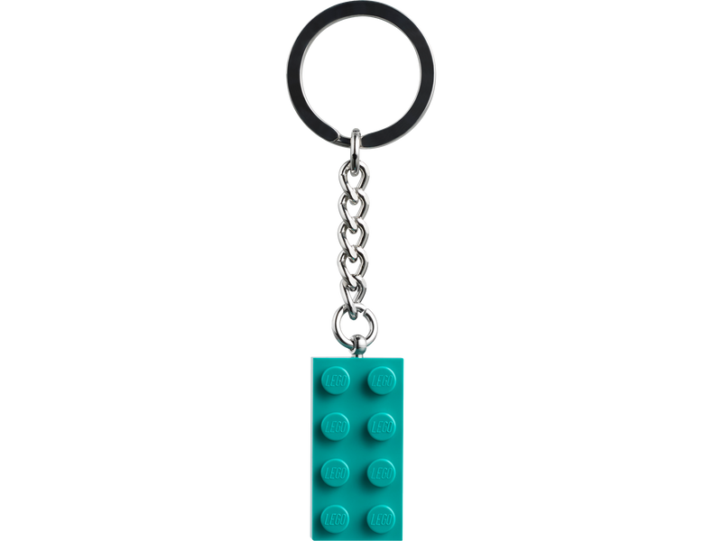 LEGO Brick Keyring Bright Bluish Green 8cm long - British product