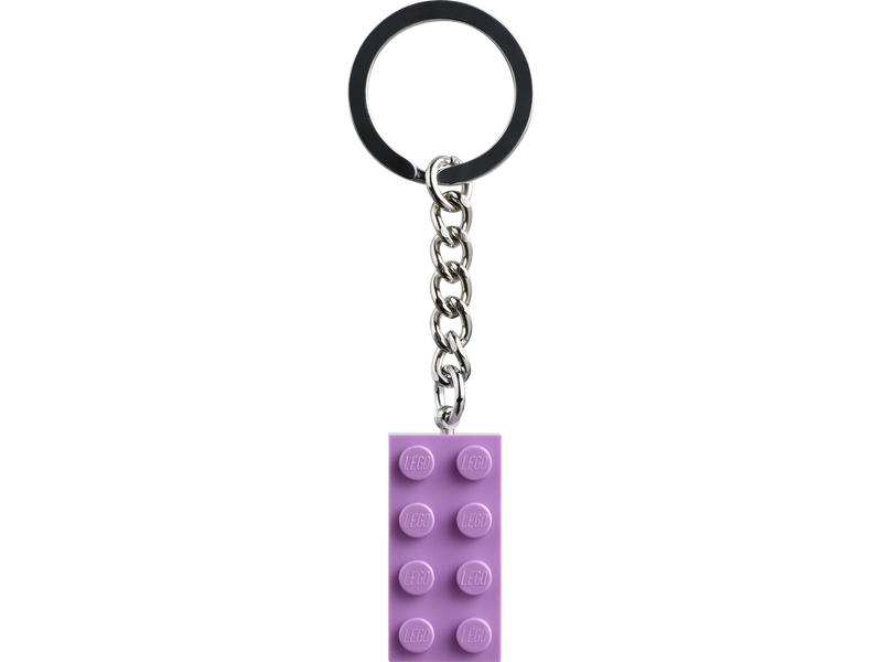 LEGO Medium Lavender 2x4 Stud Brick Keyring, UK version