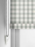 Sage green gingham roller blind 100% polyester, UK version