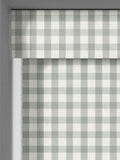 Sage green gingham roller blind 100% polyester, UK version