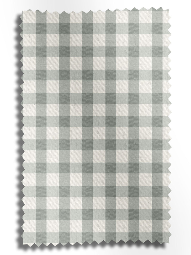 Sage green gingham roller blind 100% polyester, UK version