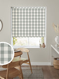 Sage green gingham roller blind 100% polyester, UK version