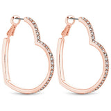 Argos Lipsy Rose Colour Large Crystal Heart Hoop Earrings 40mm Drop- Buy online at McGrocer