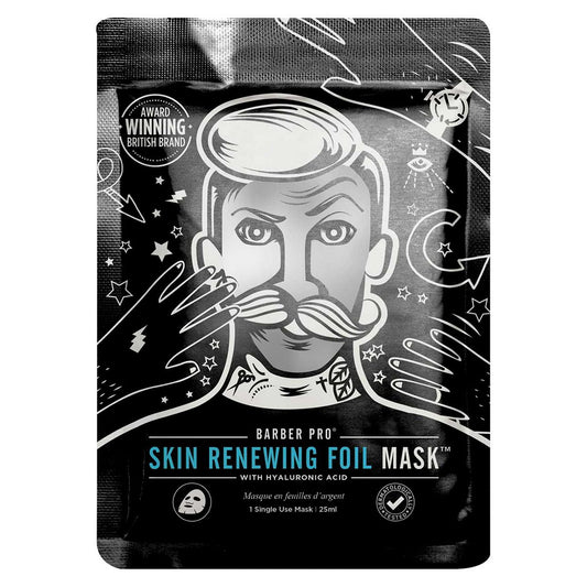 Barber Pro Skin Renewing Foil Mask with Hyaluronic Acid & Q10 Men's Toiletries Boots   