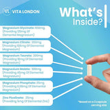 Vita London magnesium complex 6 in 1 high strength 60 capsules (British brand)