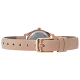 Sekonda rose gold plated stone set watch with nude strap (British brand)