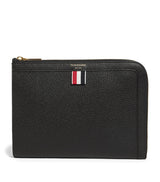 Harrods Thom Browne Mini Leather Folio Pouch- Buy online at McGrocer