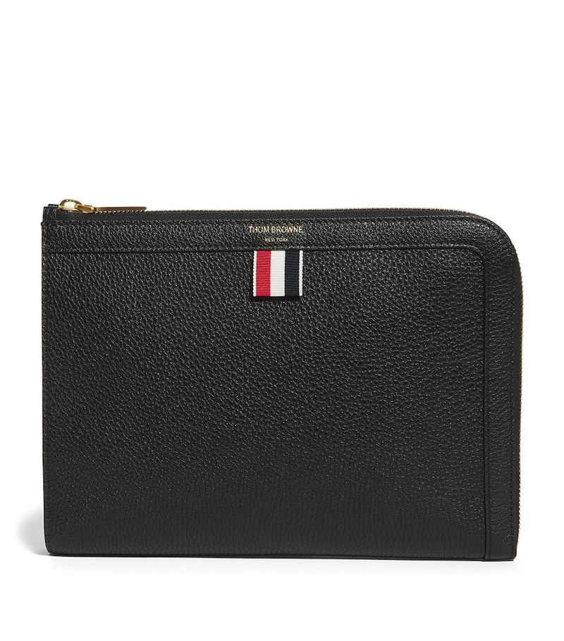 Thom Browne mini leather folio pouch, imported from the UK