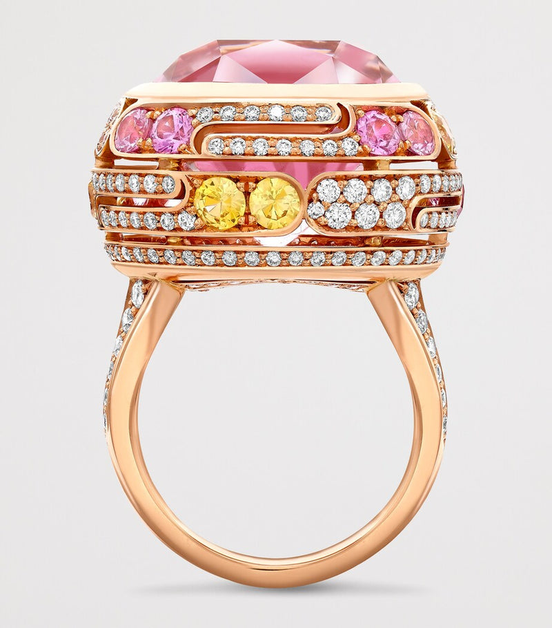 Boodles Morganite and Diamond Play of Light ring (British brand)