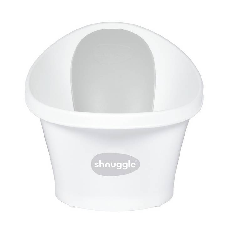 Shnuggle baby bath with bum bump design, imported from the UK