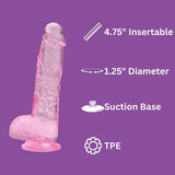 Loving Joy dildo with balls pink 6 inch - British product