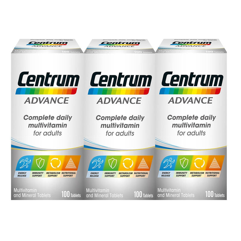 Centrum Advanced Vitamins 3 x 100 count - British product