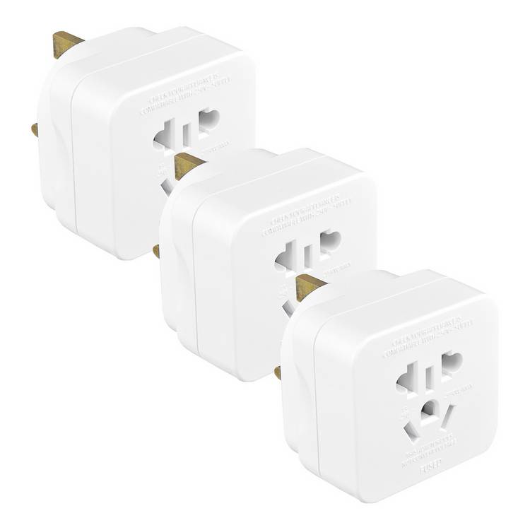 Masterplug travel adaptor 3-pack for UK (British brand)