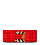 Balmain satin Anthem clutch bag zebra print, imported from the UK