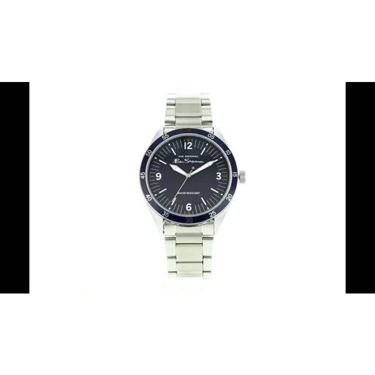 Ben Sherman men's quartz watch with navy dial and stainless steel bracelet, UK version
